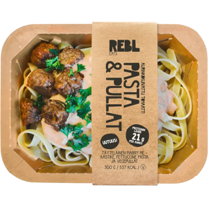 Rebl Eats Aurinkokuivattu tomaatti pasta & pullat 300g Rebl Eats Aurinkokuivattu tomaatti pasta & pullat 300g