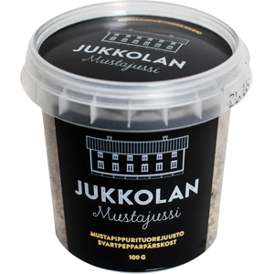 Jukkolan Mustajussi-mustapippurituorejuusto 100 g Jukkolan Mustajussi-mustapippurituorejuusto 100 g