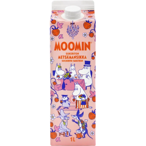 Moomin metsämansikkajuoma sokeriton 1L Moomin metsämansikkajuoma sokeriton 1L