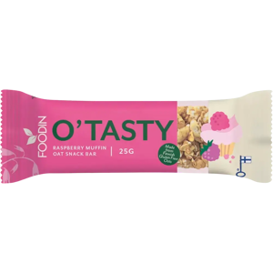 Foodin O`Tasty Vadelma-Kaurapatukka 25g Foodin O`Tasty Vadelma-Kaurapatukka 25g