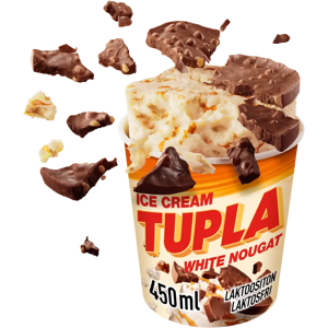 Tupla Laktoositon White Nougat jäätelö 450ml/305g Tupla Laktoositon White Nougat jäätelö 450ml/305g