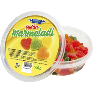 Candy Sydänmarmeladi hedelmänmakuisia marmeladmakeisia 500g Candy Sydänmarmeladi hedelmänmakuisia marmeladmakeisia 500g