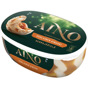 Aino Suolainen Kinuski kermajäätelö kotipakkaus 522g/900ml Aino Suolainen Kinuski kermajäätelö kotipakkaus 522g/900ml