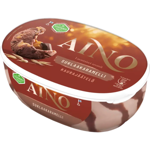 Aino Suklaakaramelli vegaaninen kaurajäätelö 508g/850ml Aino Suklaakaramelli vegaaninen kaurajäätelö 508g/850ml