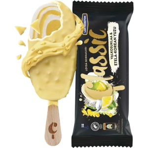 Classic Valkosuklaa & Etelä-Korean Yuzu kermajäätelöpuikko 68g/90ml Classic Valkosuklaa & Etelä-Korean Yuzu kermajäätelöpuikko 68g/90ml