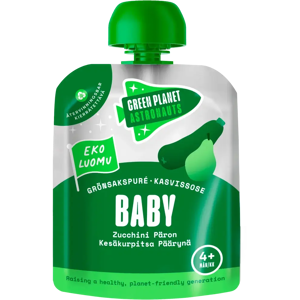 Green Planet Astronauts - Luomu Kesäkurpitsa-Päärynäsose - 4kk - Vauvan sose Green Planet Astronauts - Luomu Kesäkurpitsa-Päärynäsose - 4kk - Vauvan sose