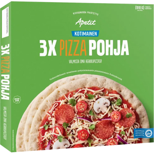 Apetit Kotimainen Pizzapohja pakaste 3x170g Apetit Kotimainen Pizzapohja pakaste 3x170g