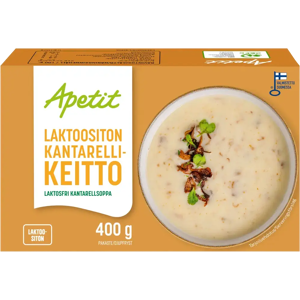 Apetit Laktoositon kantarellikeitto pakaste 400g Apetit Laktoositon kantarellikeitto pakaste 400g
