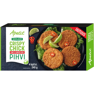 Apetit Kasvisjauhis Crispy Chick pihvi Lime&Lempeä chili pakaste 240g Apetit Kasvisjauhis Crispy Chick pihvi Lime&Lempeä chili pakaste 240g