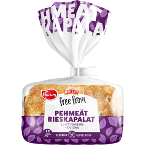 Vaasan Moilas Free From Pehmeät Rieskapalat 200 g 4 kpl gluteeniton rieska Vaasan Moilas Free From Pehmeät Rieskapalat 200 g 4 kpl gluteeniton rieska