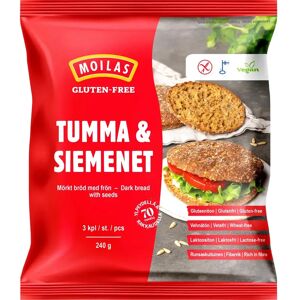Moilas Gluten-Free Tumma & Siemenet 3 kpl/240 g siemenpalaleipä, kypsä pakaste Moilas Gluten-Free Tumma & Siemenet 3 kpl/240 g siemenpalaleipä, kypsä pakaste