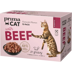 PrimaCat Classic Nautaa kastikkeessa 12 x 85 g PrimaCat Classic Nautaa kastikkeessa 12 x 85 g