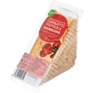 Coop Aurinkokuivattu tomaatti-paprikakolmioleipä 150g Coop Aurinkokuivattu tomaatti-paprikakolmioleipä 150g