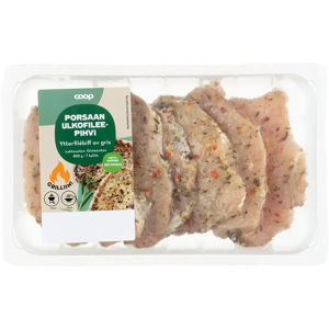 Coop porsaan ulkofileepihvit yrtti-pippuri 800g Coop porsaan ulkofileepihvit yrtti-pippuri 800g