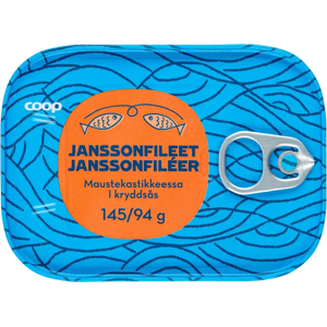 Coop janssonfileet maustekastikkeessa 145/94 g Coop janssonfileet maustekastikkeessa 145/94 g