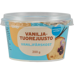 Coop vaniljatuorejuusto laktoositon 200 g Coop vaniljatuorejuusto laktoositon 200 g