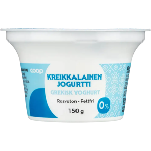 Coop rasvaton kreikkalainen jogurtti 150 g Coop rasvaton kreikkalainen jogurtti 150 g