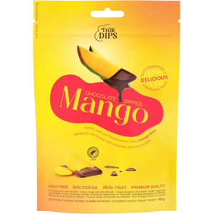 Fruit dips Kuivatut mangopalat suklaalla 100g Fruit dips Kuivatut mangopalat suklaalla 100g