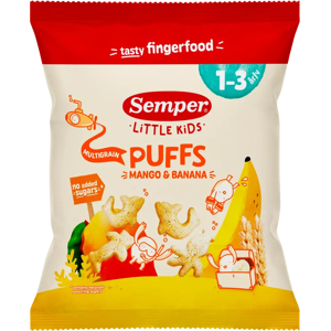 Semper Multigrain Puffs Mango & banana luomunaksu 1-3v 18g Semper Multigrain Puffs Mango & banana luomunaksu 1-3v 18g