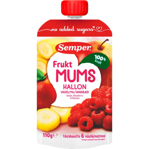 Semper Fruktmums Vadelma 6kk hedelmäsose 110g Semper Fruktmums Vadelma 6kk hedelmäsose 110g