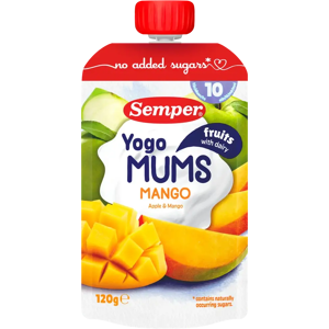 Semper Yogomums Mango 10kk jogurttihedelmäsose 120g Semper Yogomums Mango 10kk jogurttihedelmäsose 120g
