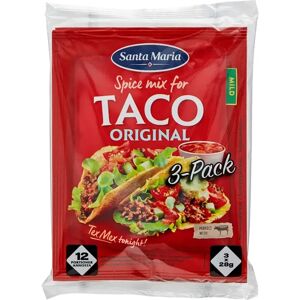 Santa Maria Taco Spice Mix mausteseos jauhelihalle 3 kpl, 3 x 28 g Santa Maria Taco Spice Mix mausteseos jauhelihalle 3 kpl, 3 x 28 g