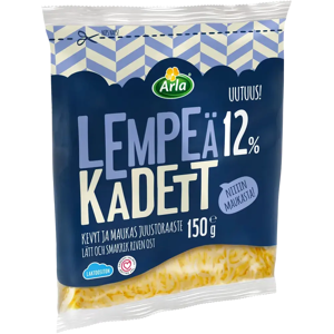 Arla Tolkuttomat Juustot Lempeä Kadett 12% raaste 150 g Arla Tolkuttomat Juustot Lempeä Kadett 12% raaste 150 g