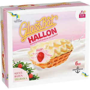 SIA Glass Vadelma-valkosuklaa jäätelövene 6x70g SIA Glass Vadelma-valkosuklaa jäätelövene 6x70g