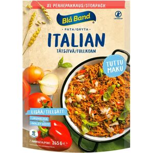 Blå Band laktoositon täysjyvä Italian pata XL perhepakkaus täysjyväspagetti-kasvis-mausteseos 265g Blå Band laktoositon täysjyvä Italian pata XL perhepakkaus täysjyväspagetti-kasvis-mausteseos 265g