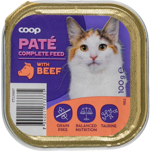 Coop nautaa sisältävä patee täysikasvuisille kissoille 100 g Coop nautaa sisältävä patee täysikasvuisille kissoille 100 g