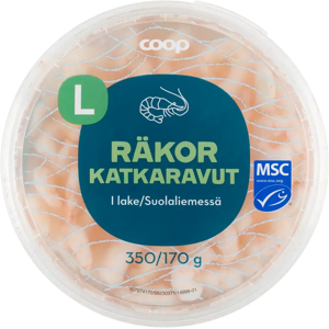 Coop isot katkaravut liemessä 350/170 g Coop isot katkaravut liemessä 350/170 g