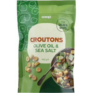 Coop oliiviöljyä ja merisuolaa sisältävät krutongit 100 g Coop oliiviöljyä ja merisuolaa sisältävät krutongit 100 g