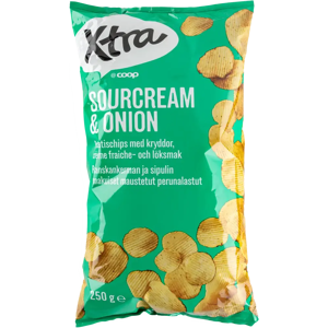 Xtra sour cream & onion perunalastut 250 g Xtra sour cream & onion perunalastut 250 g