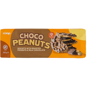 Coop maapähkinä-suklaapikkuleipä 150 g Coop maapähkinä-suklaapikkuleipä 150 g