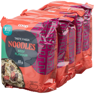 Coop Asia naudanlihanmakuinen nuudeli 5 x 85g Coop Asia naudanlihanmakuinen nuudeli 5 x 85g