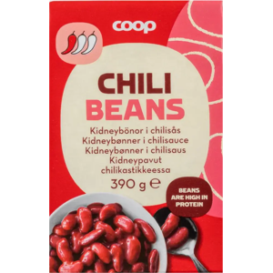 Coop kidneypavut chilikastikkeessa 390 g Coop kidneypavut chilikastikkeessa 390 g