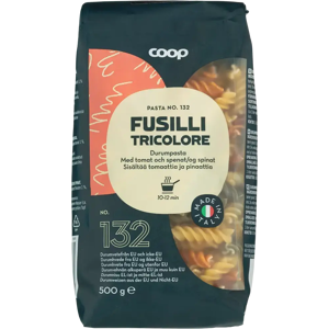 Coop Fusilli Tricolori pasta 500 g Coop Fusilli Tricolori pasta 500 g