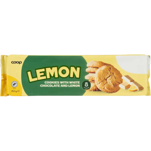 Coop valkosuklaa-sitruunacookie 150 g Coop valkosuklaa-sitruunacookie 150 g
