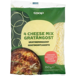 Coop 4-Mix juustoraaste 150 g Coop 4-Mix juustoraaste 150 g