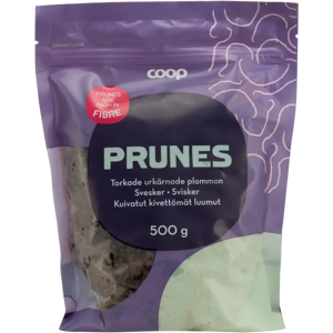 Coop kuivatut kivettömät luumut 500 g Coop kuivatut kivettömät luumut 500 g