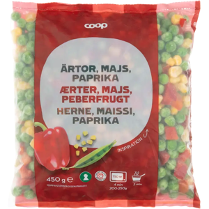 Coop herne-maissi-paprika 450 g pakaste Coop herne-maissi-paprika 450 g pakaste