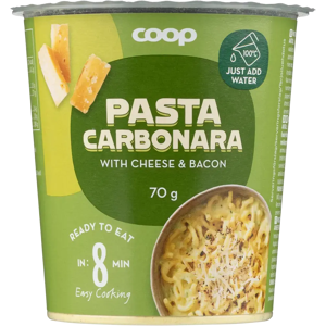 Coop pasta-ateriakuppi Carbonara 70 g Coop pasta-ateriakuppi Carbonara 70 g