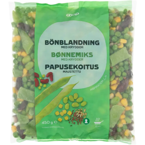 Coop maustettu papusekoitus 450 g pakaste Coop maustettu papusekoitus 450 g pakaste