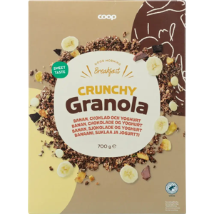 Coop crunchy granola banaani, suklaa ja jogurtti 700 g Coop crunchy granola banaani, suklaa ja jogurtti 700 g