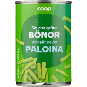 Coop leikatut vihreät pavut 400/225 g Coop leikatut vihreät pavut 400/225 g