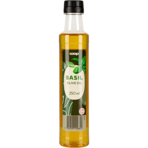Coop basilikanmakuinen oliiviöljy 250 ml Coop basilikanmakuinen oliiviöljy 250 ml