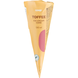 Coop jäätelötuutti toffee 120 ml/69 g Coop jäätelötuutti toffee 120 ml/69 g