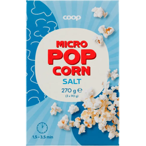 Coop suolattu mikropopcorn 3-pack 270 g Coop suolattu mikropopcorn 3-pack 270 g