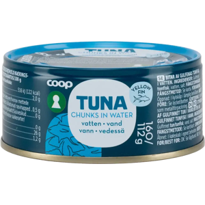Coop - Keltaevätonnikala paloina vedessä - Yellowfin tuna - In water - Canned tuna Coop - Keltaevätonnikala paloina vedessä - Yellowfin tuna - In water - Canned tuna