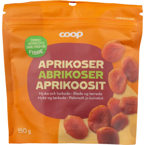 Coop pehmeät kuivatut aprikoosit 150 g Coop pehmeät kuivatut aprikoosit 150 g